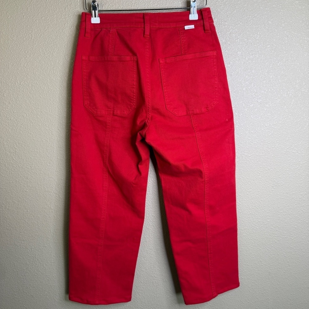 DAZE Red Utility Patch Pocket Straight Leg Pants Size 27P - Picture 2 of 7